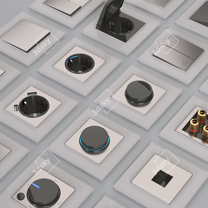 Werkel Nickel Switches & Sockets 3D model image 2