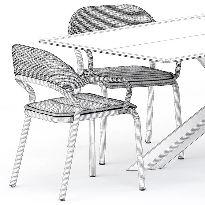 Modern NOSS Armchair & STAR tavolo table by Varaschin 3D model image 5