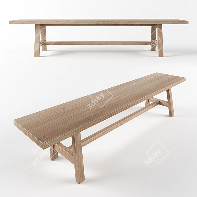 Workshop Bench: Handcrafted, Durable & Stylish 3D model image 1