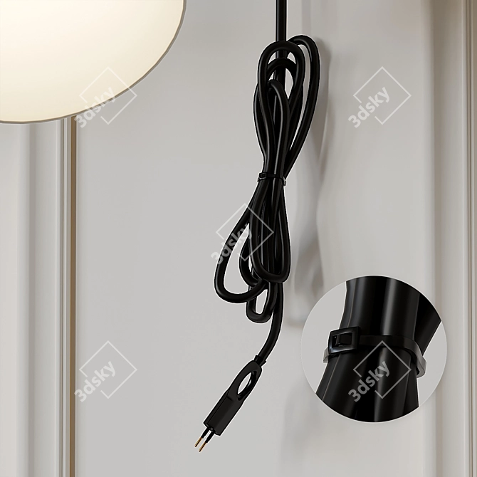 Modern Matte Black Swing Arm Wall Sconce 3D model image 3
