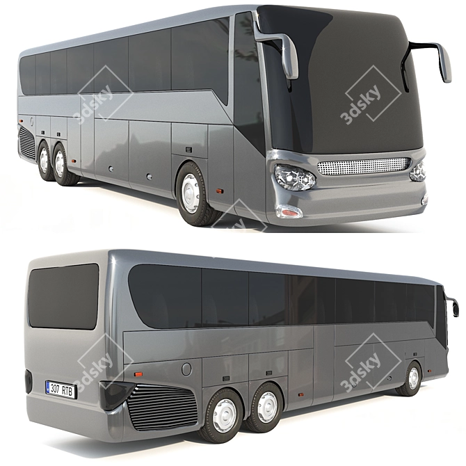 Reliable Daily Commuter Bus 3D model image 1