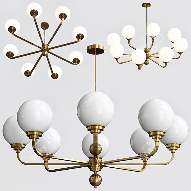 Mood Abano ABA-ZW-8(P): Stylish 8-Lamp Light with Adjustable Height 3D model image 1