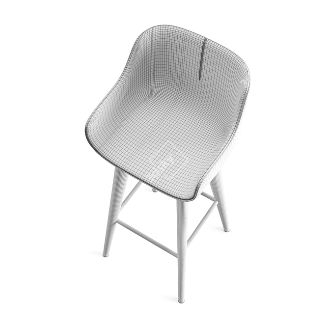 Elegant Leather Bar Stool 3D model image 3