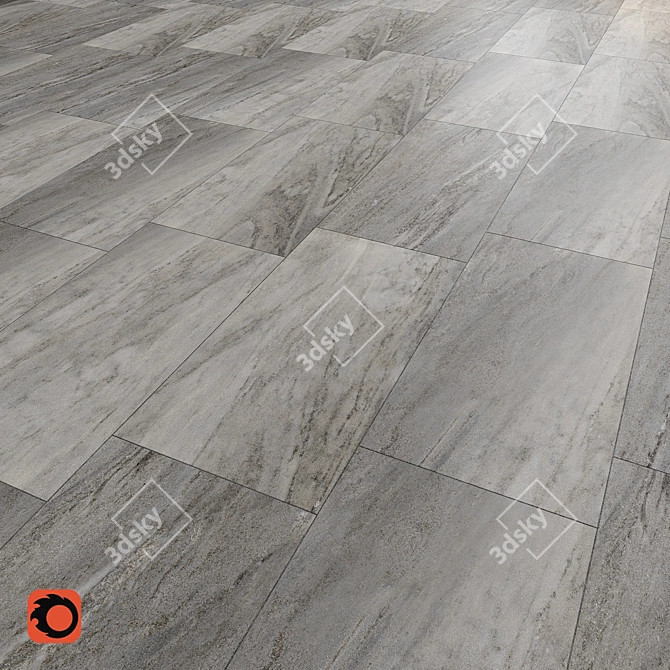 Sleek Grey Stone Tiles: Missouri Collection 3D model image 1