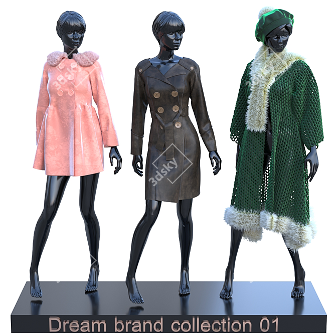  Premium Turbo Mannequin Set 3D model image 1