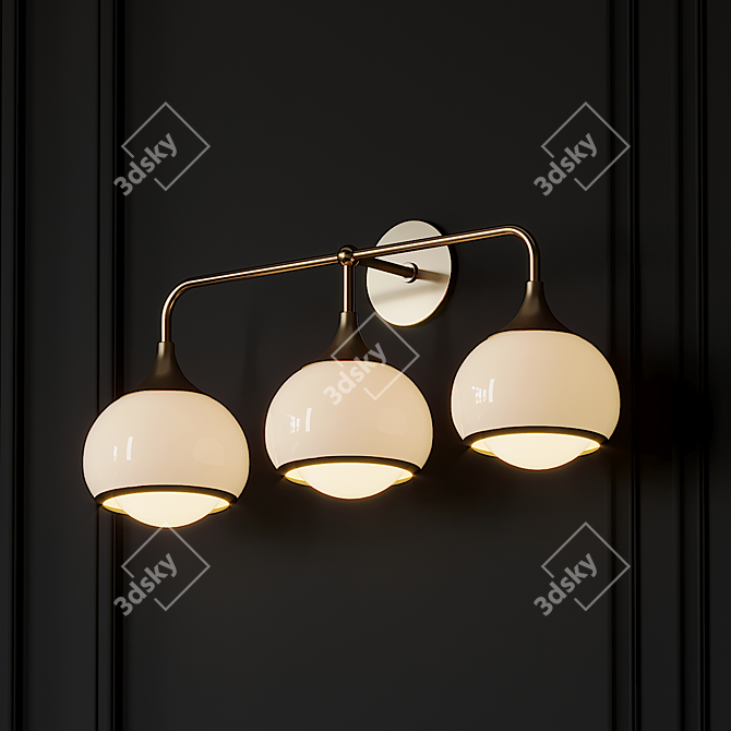 Elegant Reese Aged Brass Sconce 3D model image 3