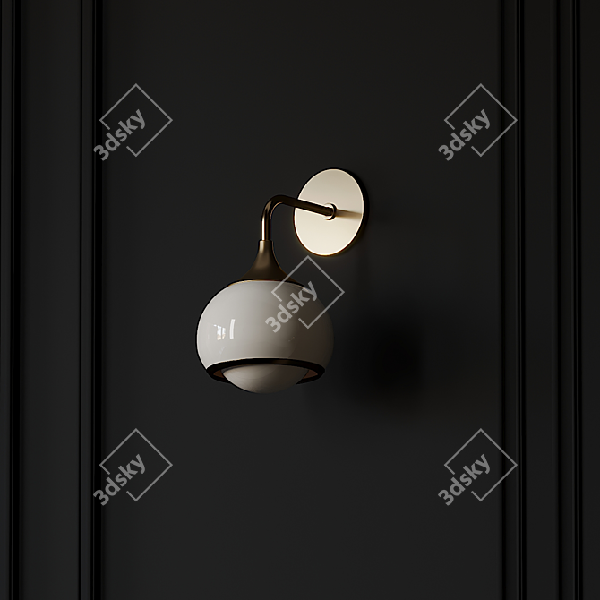 Elegant Reese Aged Brass Sconce 3D model image 4
