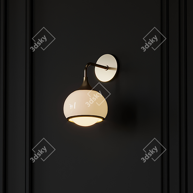 Elegant Reese Aged Brass Sconce 3D model image 5