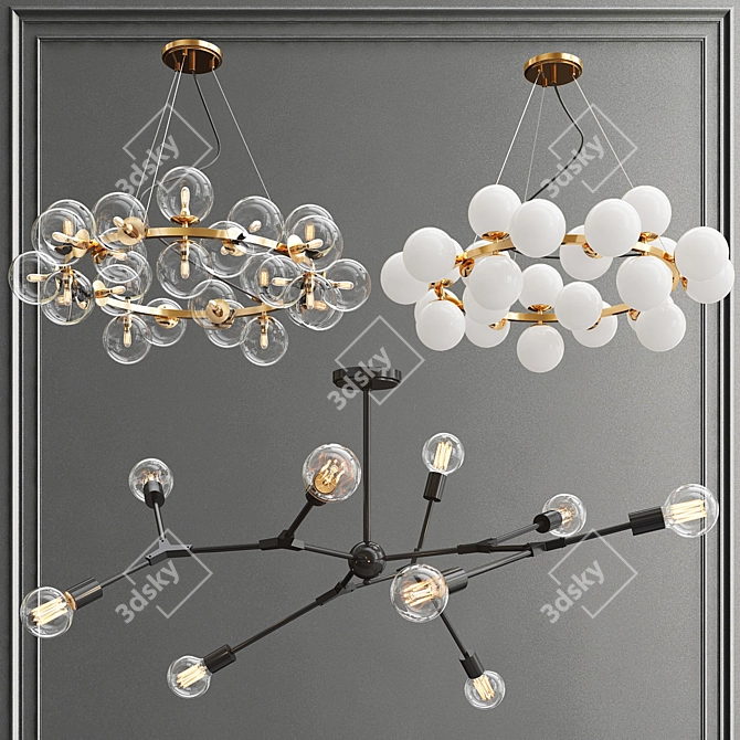 Elegant Illuminate: Maytoni and Trazos Chandelier 3D model image 3