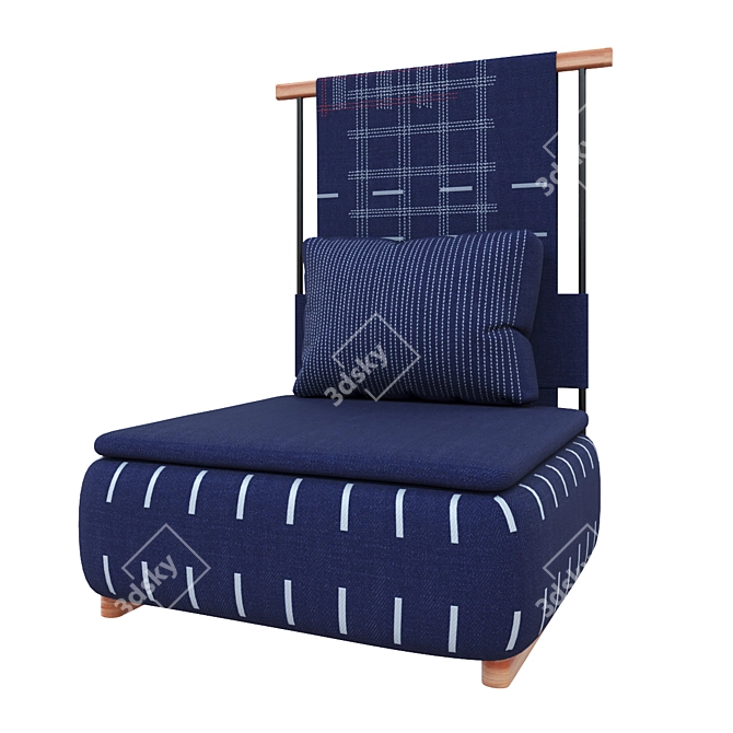 Compact Backrest Module 3D model image 1
