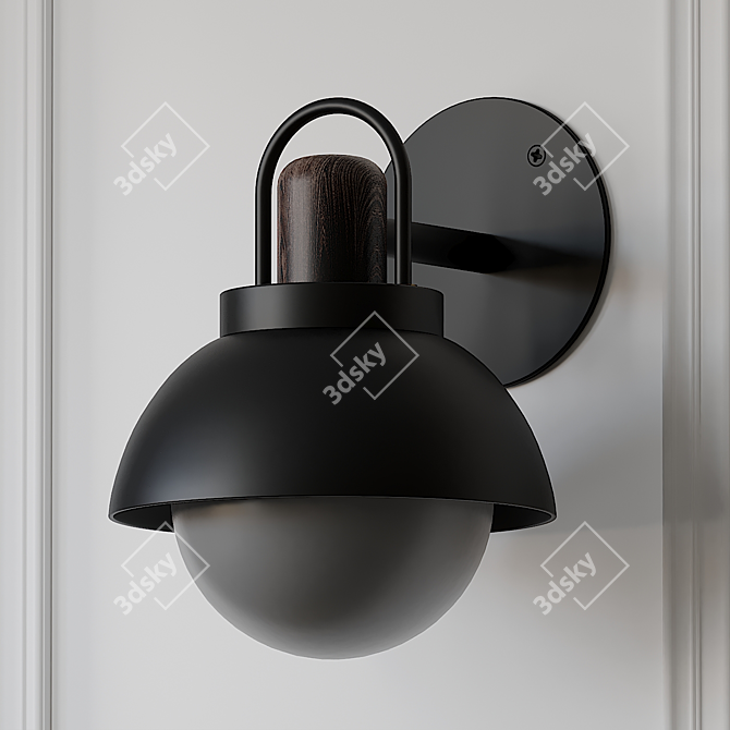 Sleek Arc Vanity Sconce 3D model image 7