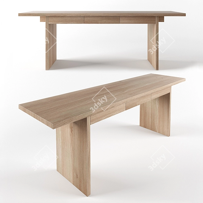 Ivan Chudov Writing Desk: Elegant, Handcrafted, Customizable 3D model image 1