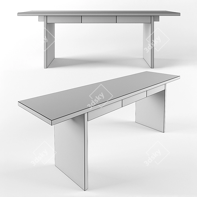 Ivan Chudov Writing Desk: Elegant, Handcrafted, Customizable 3D model image 2