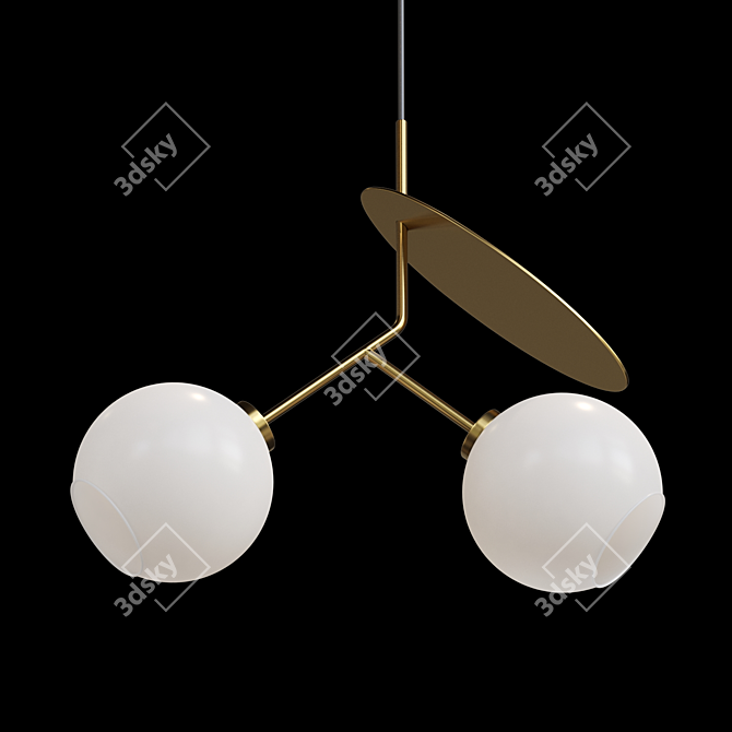 Elegant Glass Pendant Lamp 3D model image 2