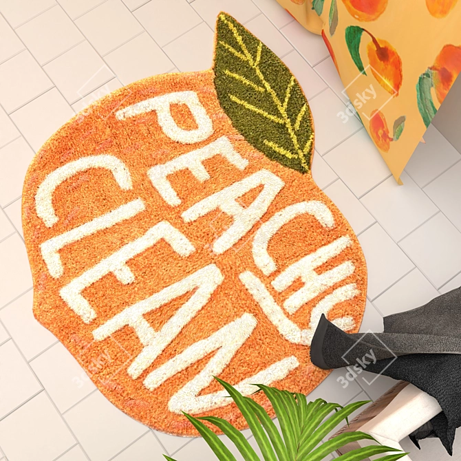 Peachy Plush Bath Mat: Urban Outfitters 3D model image 4