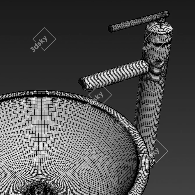 Burgan Copper Vessel Sink 3D model image 3