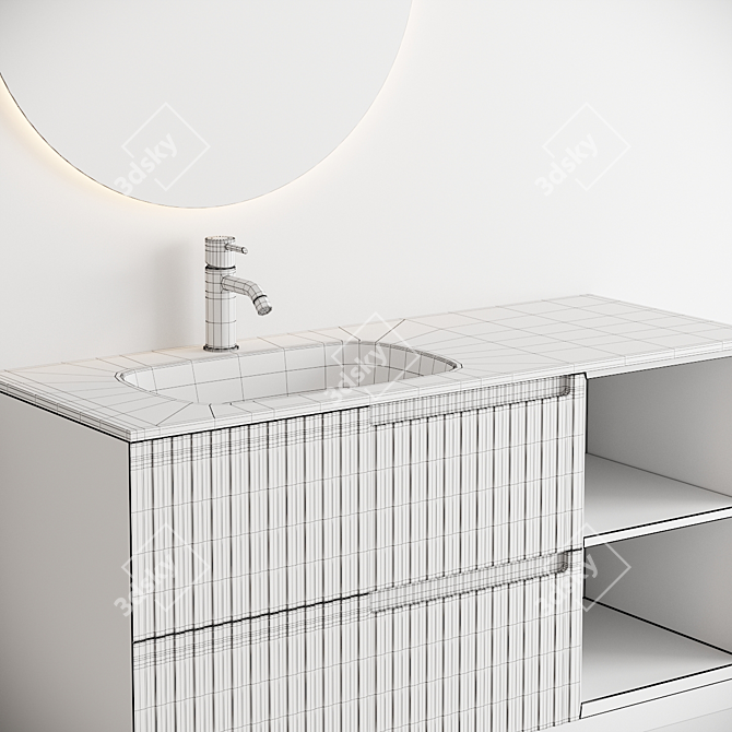 Synergy PU Vanity Unit Set 3D model image 5