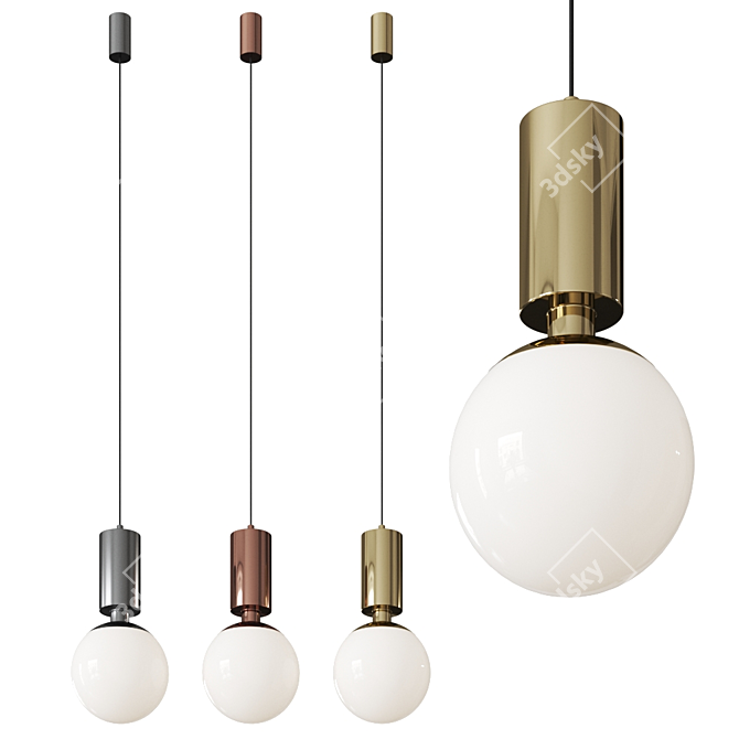 Minimalist Pawn Pendant Lamp 3D model image 3