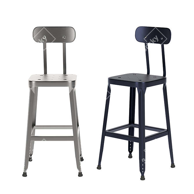 Versatile Schoolhouse Stool : Maximizing Utility & Comfort 3D model image 1