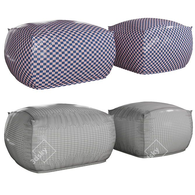 Tonin Casa Truly Pouf - Chic and Versatile 3D model image 4