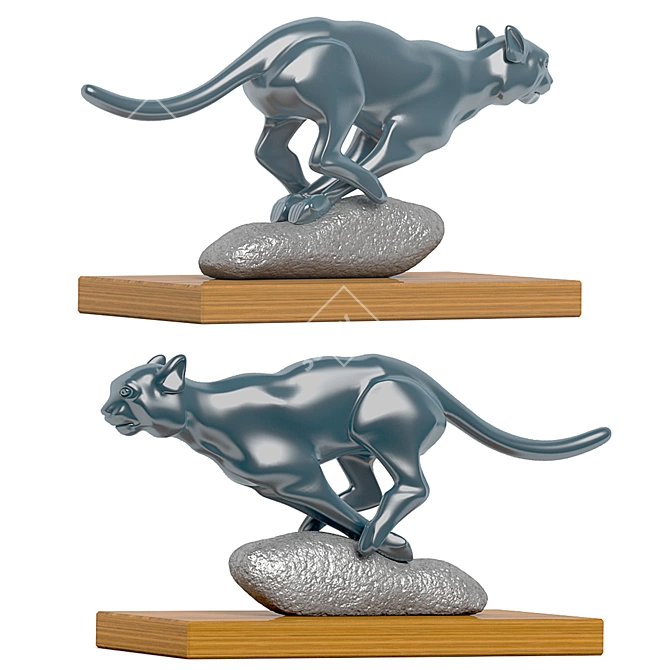 Title: Graceful Running Cheetah Figurine 3D model image 1
