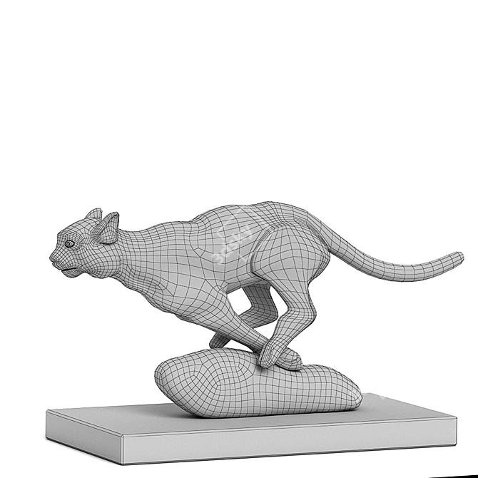 Title: Graceful Running Cheetah Figurine 3D model image 2