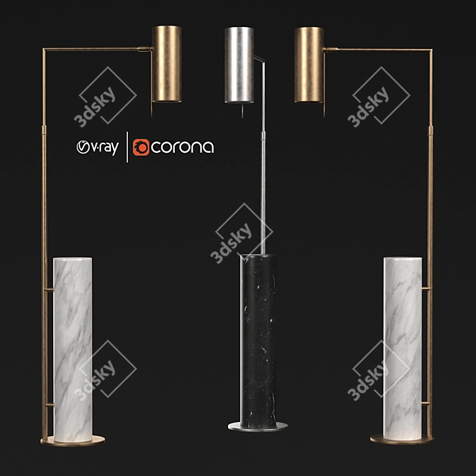 Elegant Alma Floor Lamp: Designed by Kelly Wearstler 3D model image 1