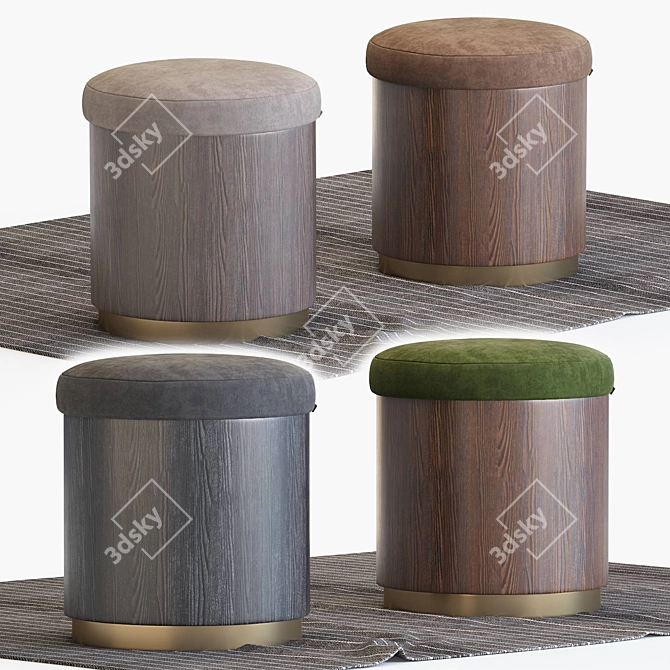 Lune Stools: Versatile and Chic 3D model image 1