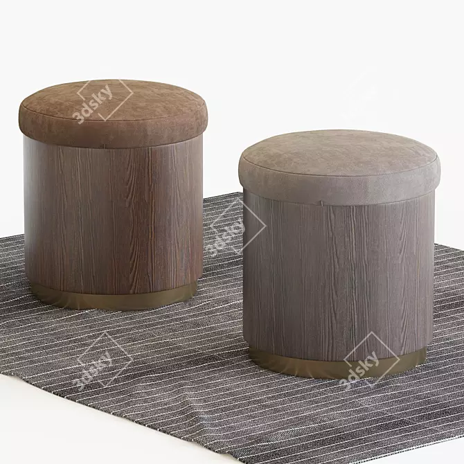 Lune Stools: Versatile and Chic 3D model image 3