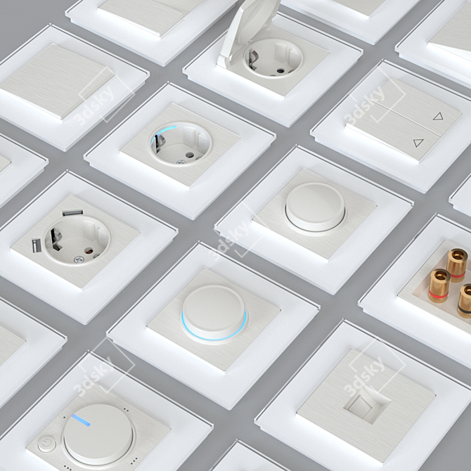 Werkel Pearl Switches: Stylish and Reliable 3D model image 2