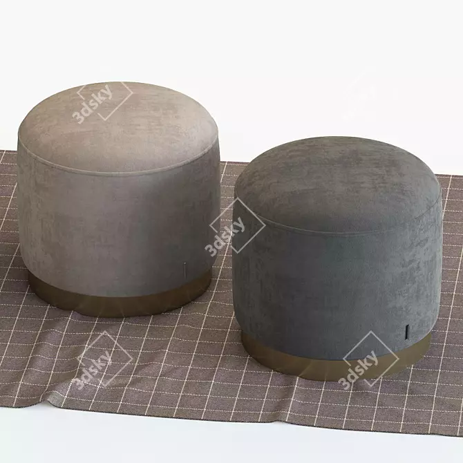 Versatile Lune Stools: Stylish & Functional 3D model image 3
