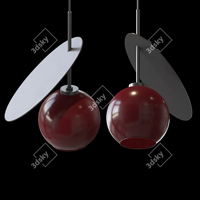 Cherry Glass Pendant Lamp 3D model image 2