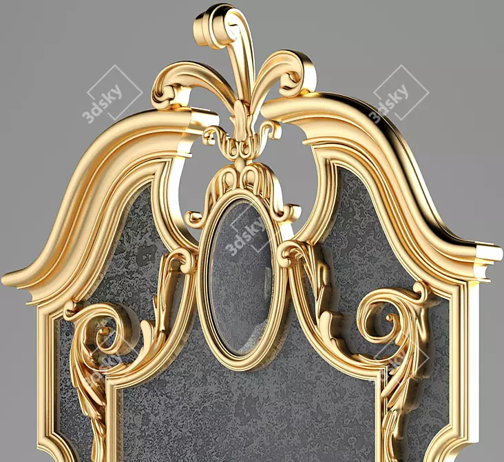 Elegant Classic Mirror | Wood Frame 3D model image 2