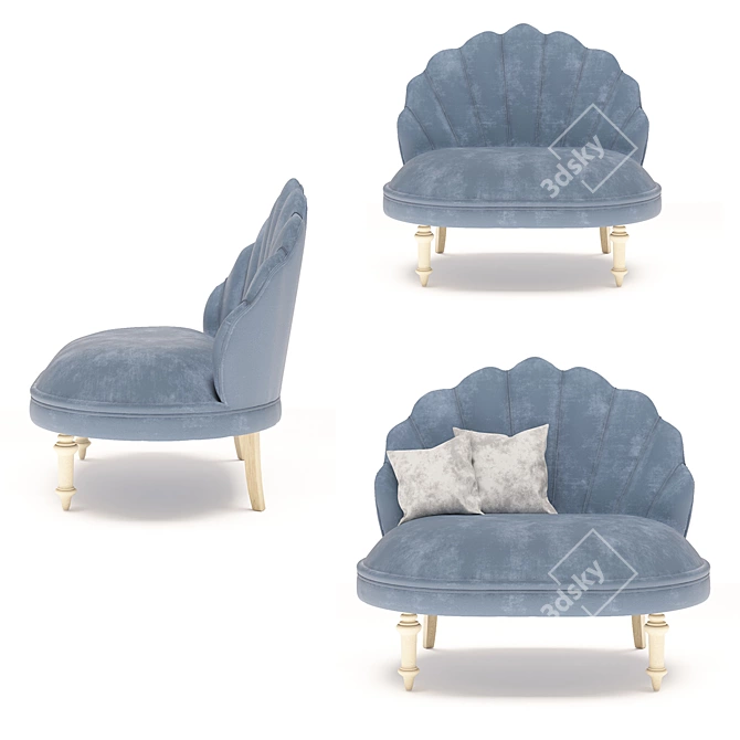 Elegant Sabrina Clam Chair 3D model image 2