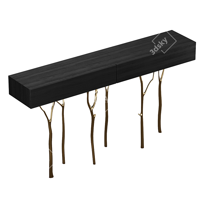 PBR Console with Branch-Like Legs 3D model image 2