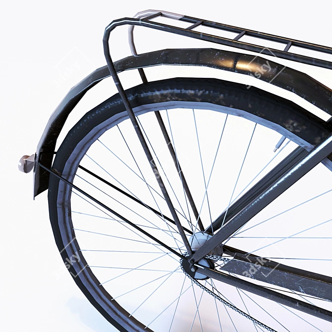 Vintage Bicycle: Textured, High Quality 3D model image 4