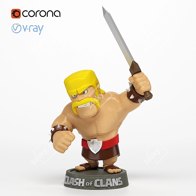 Barbarian - Clash of Clans Game 3D model image 1