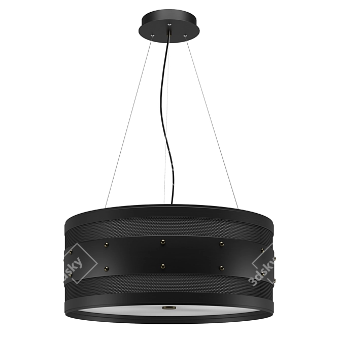 Industrial Drum Pendant Light 3D model image 2