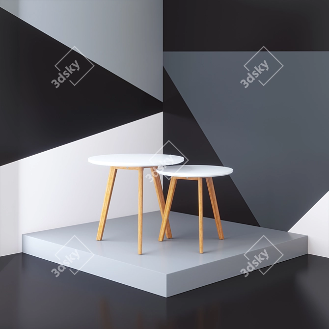 Scandi Modern Coffee Table 3D model image 1