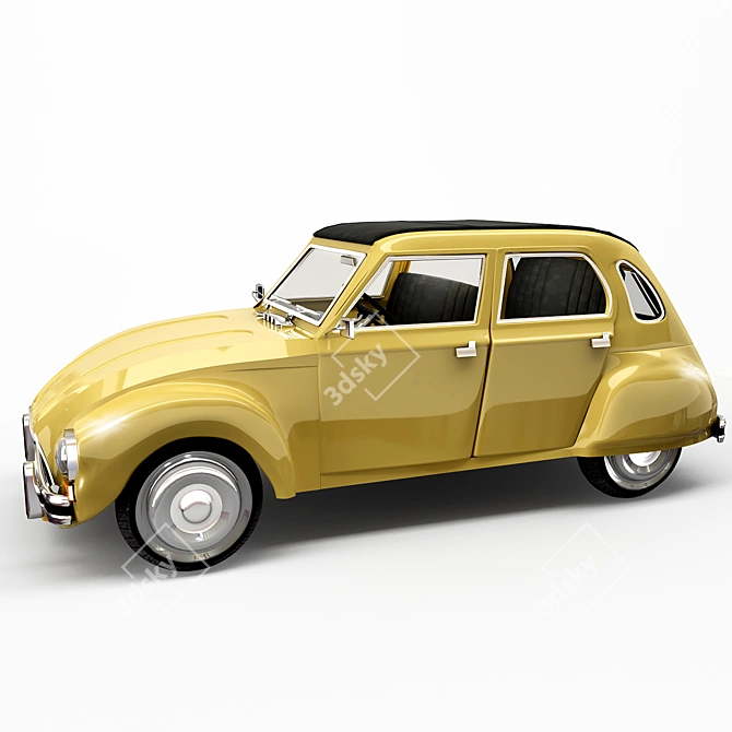 Vintage Citroen Dyane Jian 3D model image 4