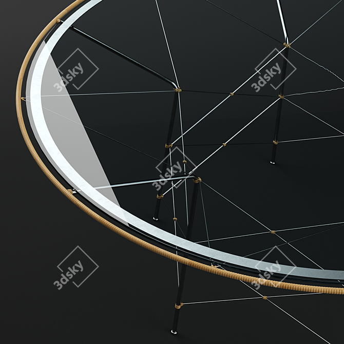 Modern Whisk Glass Top Dining Table 3D model image 2