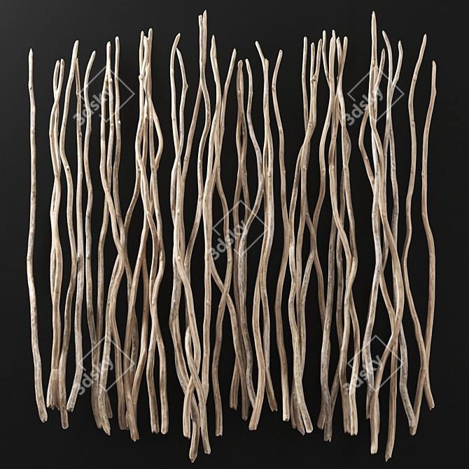 Curved Branch Decor: Versatile Long Branches 3D model image 2