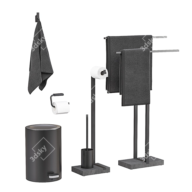 Modern Blomus Bathroom Decor Set 3D model image 1