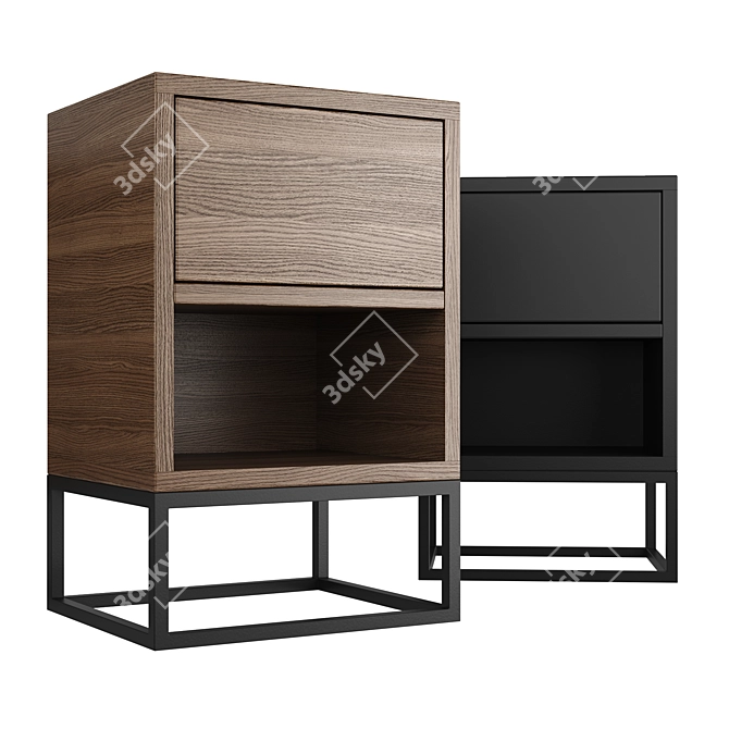 Modern Minimal Bedside Table 3D model image 2