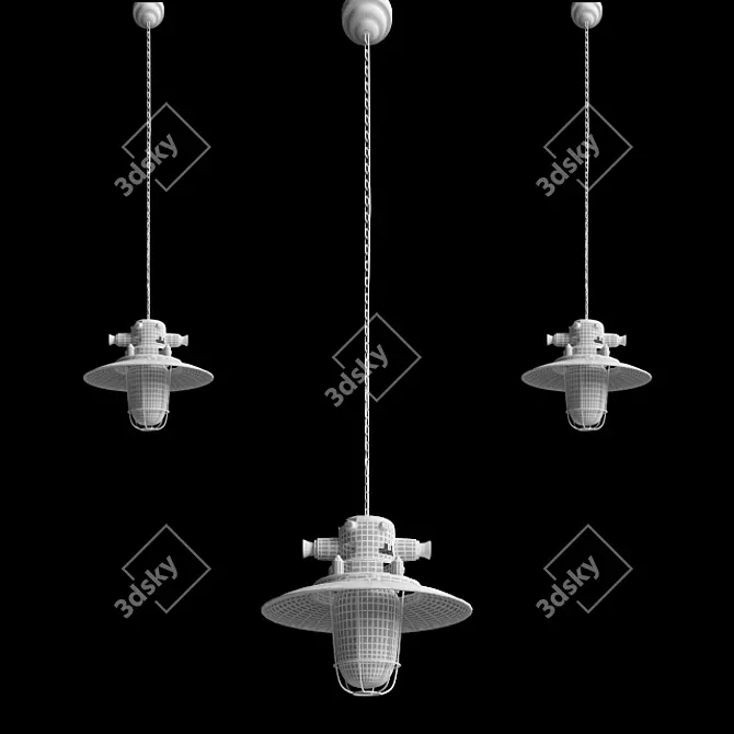 3-Light Ceiling Fixture 3D model image 3