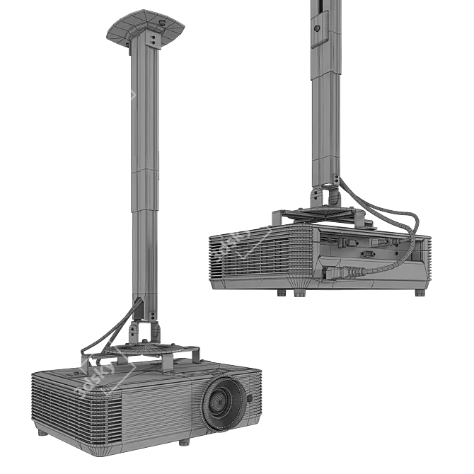 Ergofount Ceiling Mounted Projector 3D model image 5