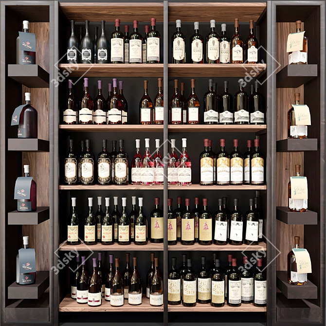 Sleek Wine Shop 3: Cabinet, Cooler & More 3D model image 1