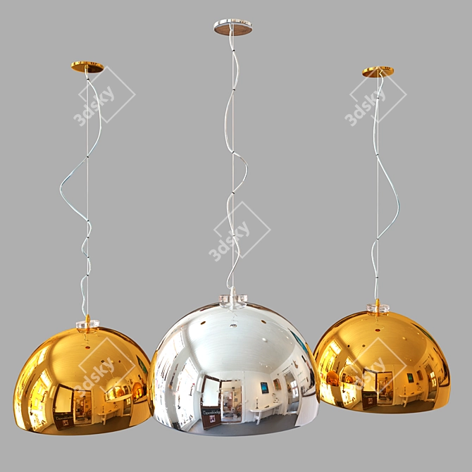 Sleek and Stylish Pendant Light 3D model image 1