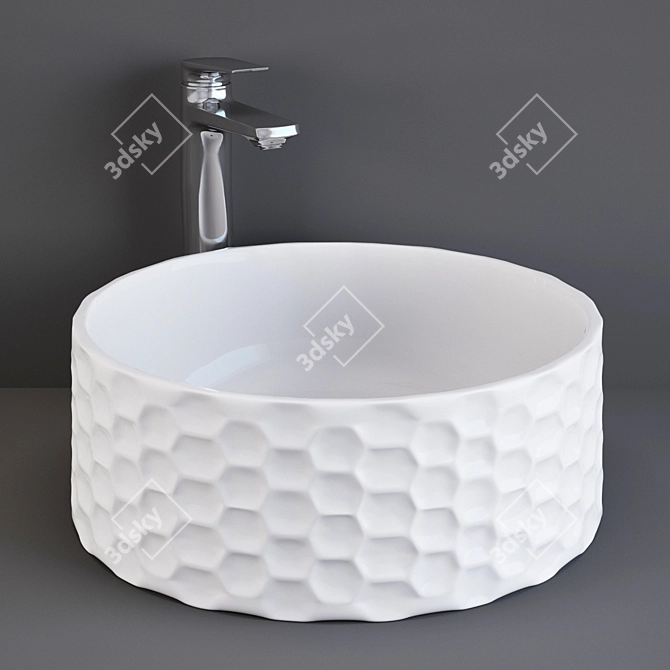 ArtCeram Esagono - Modern Italian Hexagonal Bathroom Sink 3D model image 3