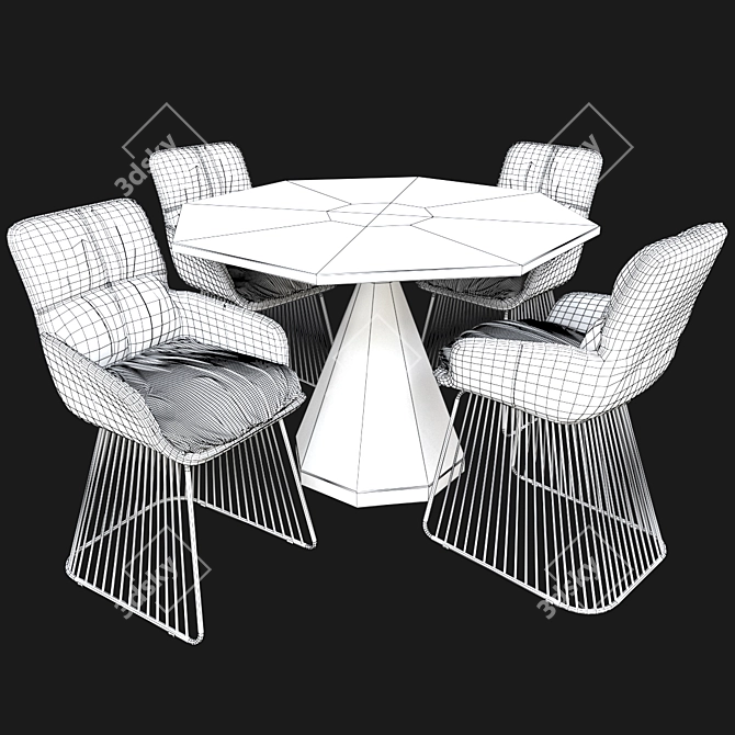 Marla Armchair with Table - Stylish and Functional 3D model image 2